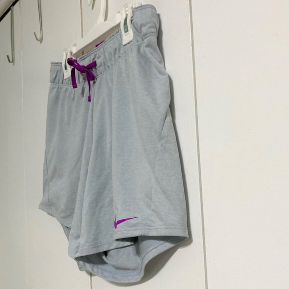 NIKE Dri-Fit Athletic Athleisure Shorts Wide Waistband Gray Purple XS - Picture 6 of 13